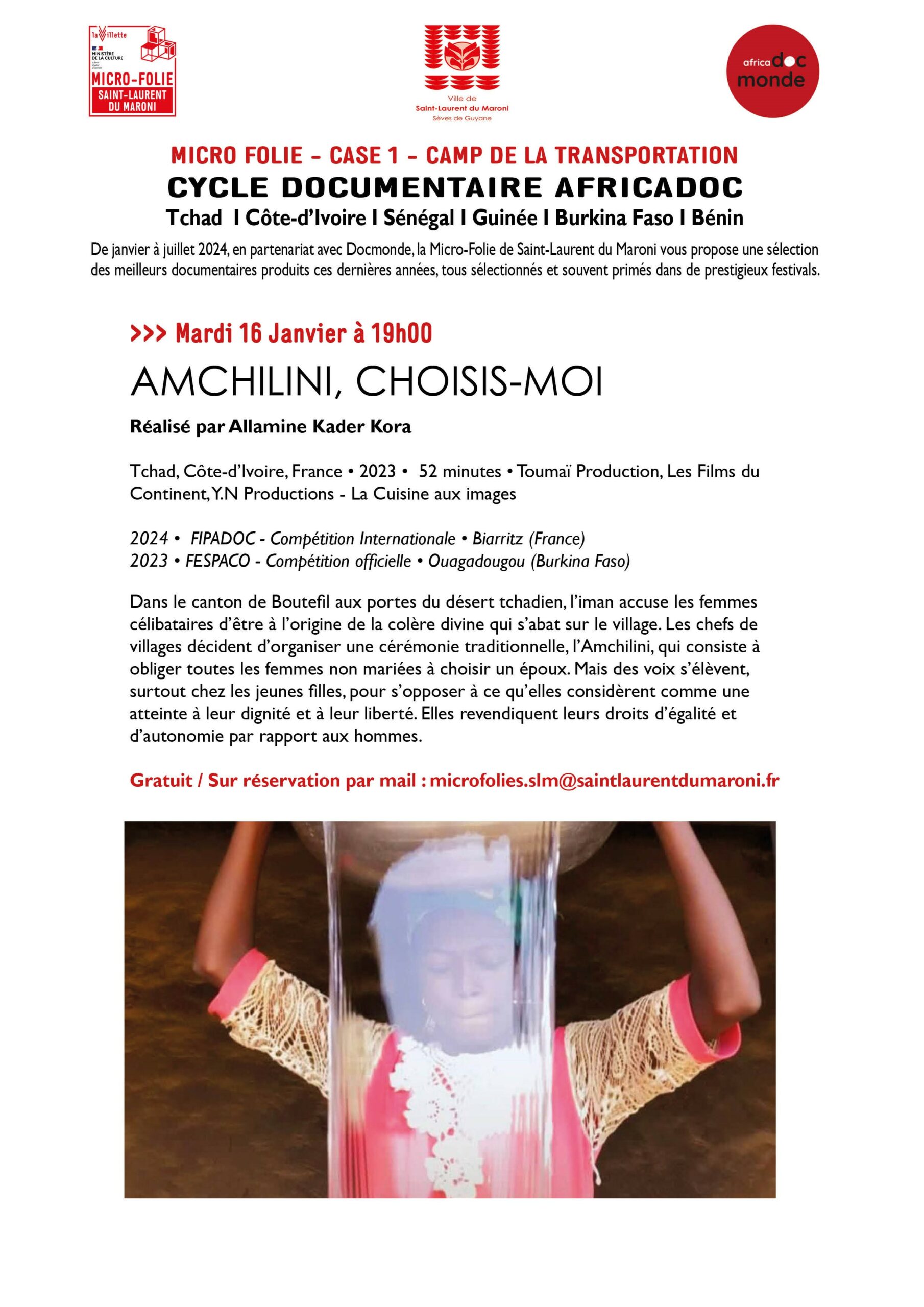 Projection Micro-folie Cycle Africa Doc, premier film projeté le mardi 16 janvier : "Amchilini, choisis-moi" de Allamine Kader Kora.