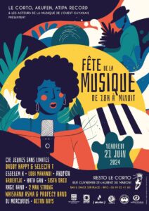 Affiche de la Fête de la Musique 2024 au Corto