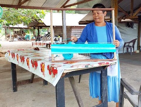 Portrait de Bernadette Aliman-he - Artisan ëwa (porte-bébé)